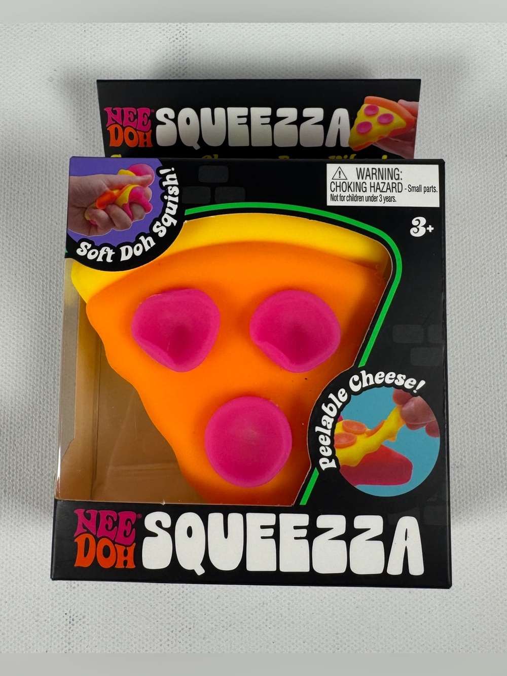 New Rare NeeDoh Squeezza Pizza Nee Doh Squeeze Fidget Toy Yellow Crust AUTHENTIC